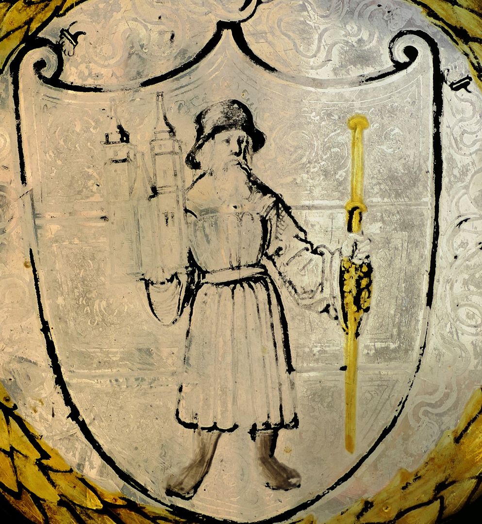 Fenster nII 2b des Sebalder Chörleins Wappenschild Propstei Sankt Sebald