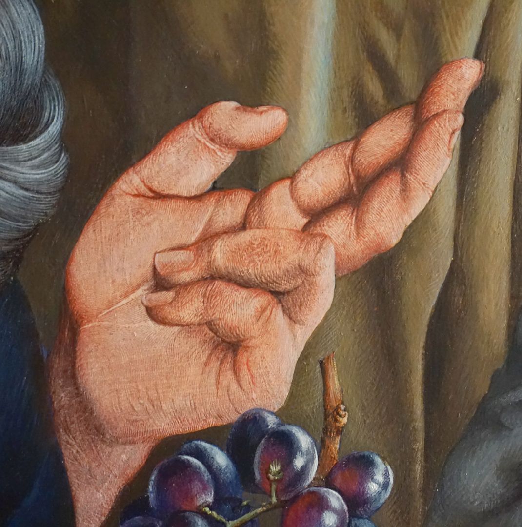 Hermann Kesten in the Café Moses, detail with his right hand