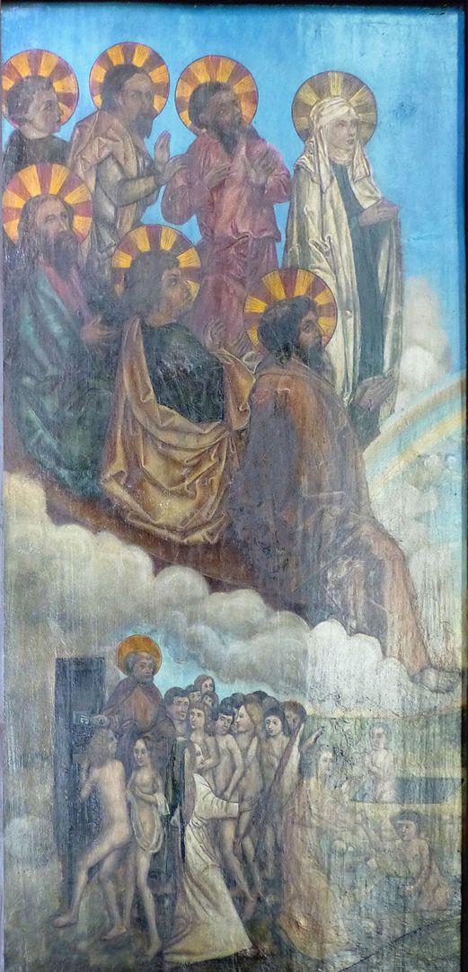Zwickau high altarpiece Schrein , Rückseite, linke Tafel: Die Auserwählten