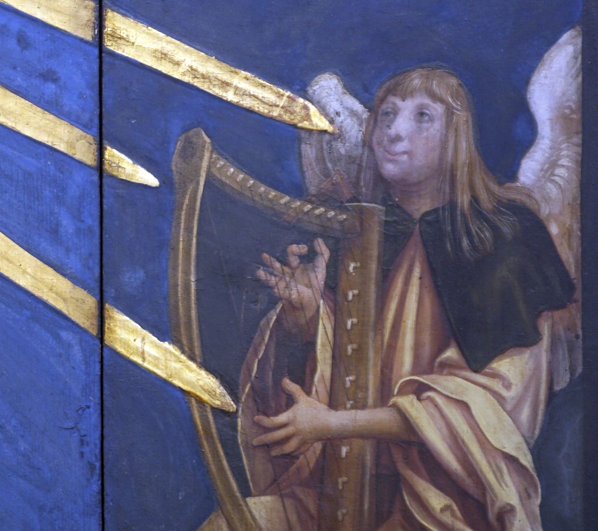 Altar der Schönen Maria Engel mit Harfe, Detail