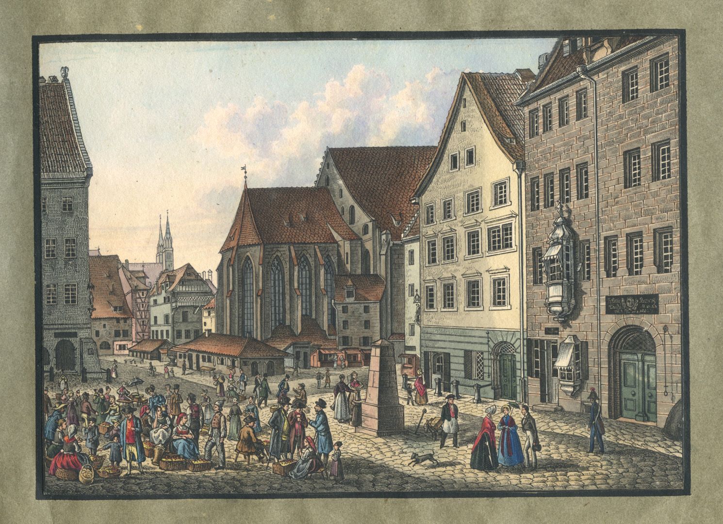 Ansichten von Nürnberg und seinen Umgebungen "Der Obstmarkt in Nürnberg"