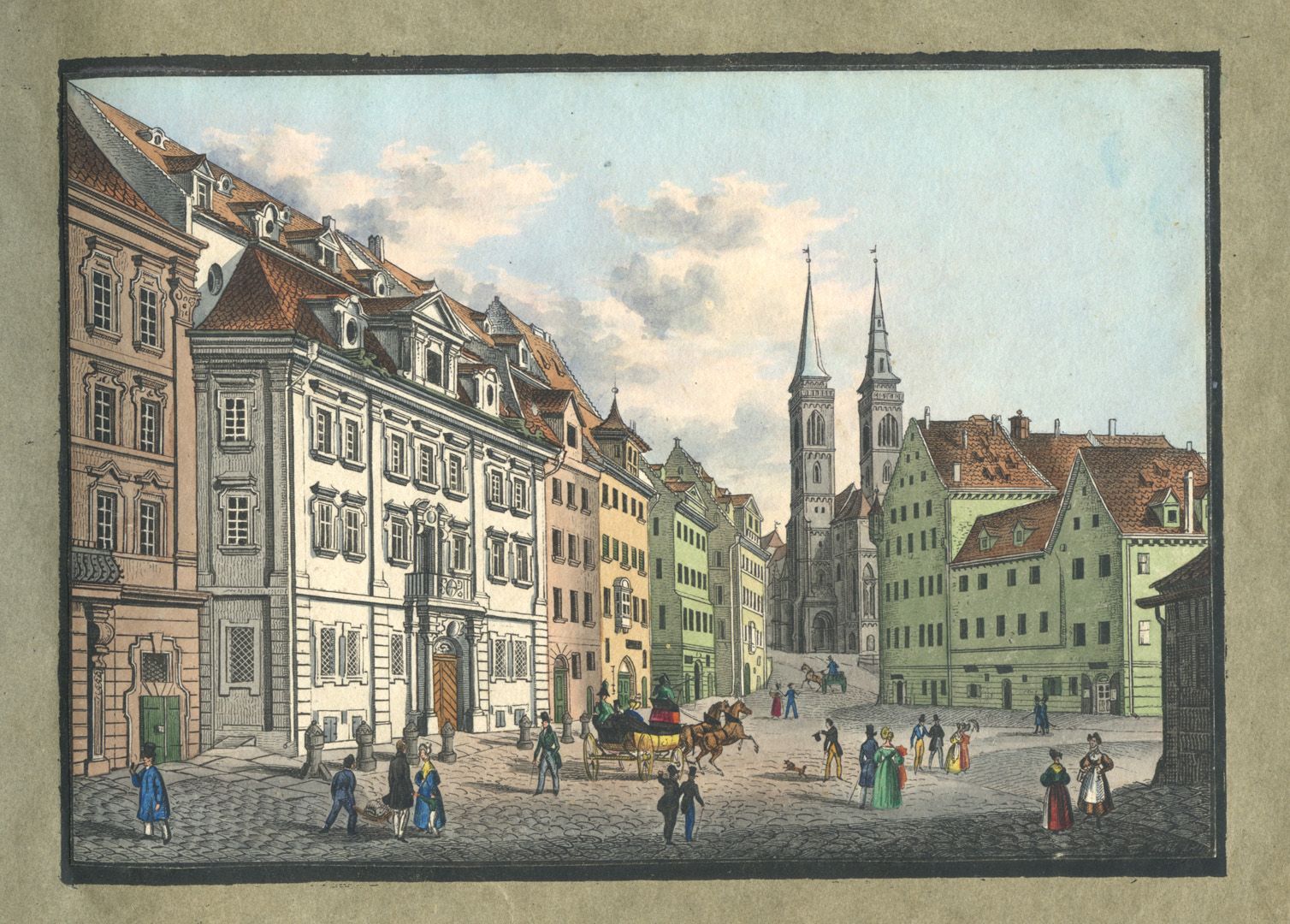 Ansichten von Nürnberg und seinen Umgebungen "Der Weinmarkt in Nürnberg"