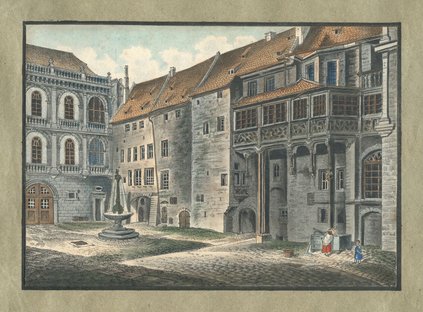 Ansichten von Nürnberg und seinen Umgebungen "Rathhaushof in Nürnberg"