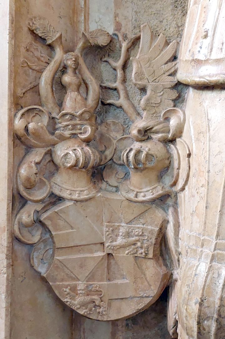 Grabplatte des Bartholomäus Haller von Hallerstein Wappen Haller von Hallerstein