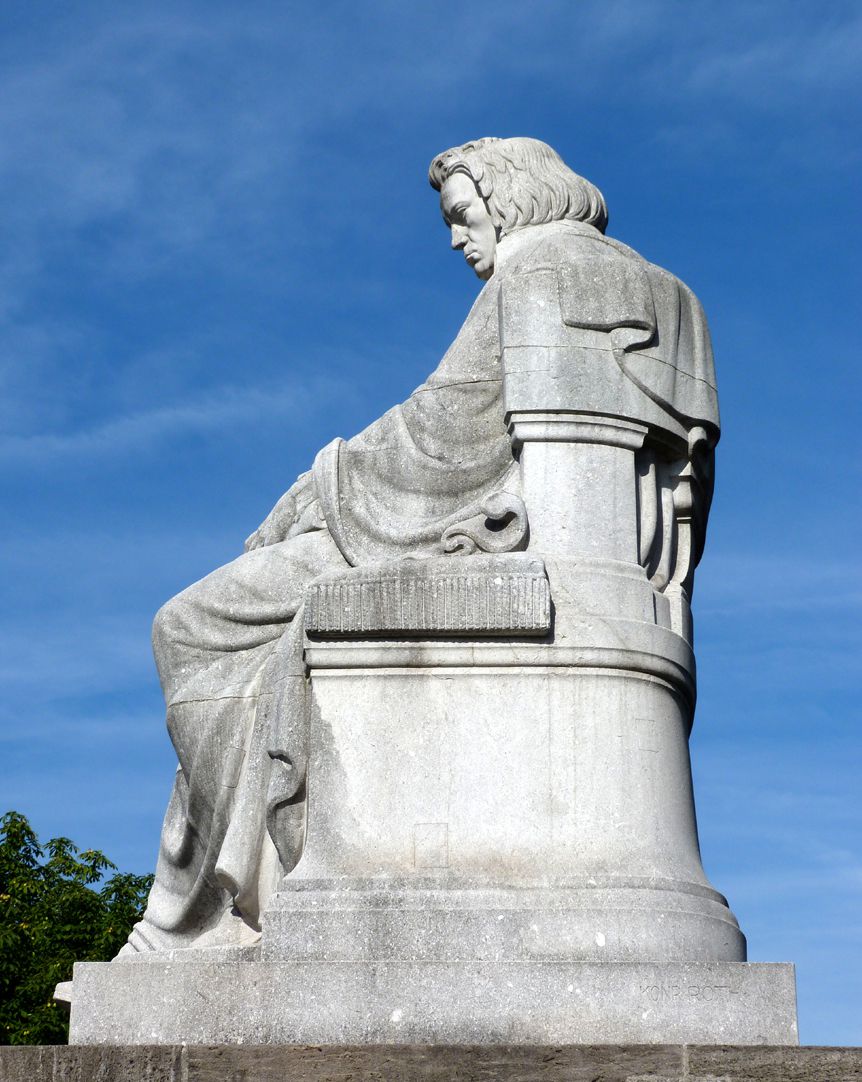 Beethoven Memorial Sitting figure from the east, view from street level