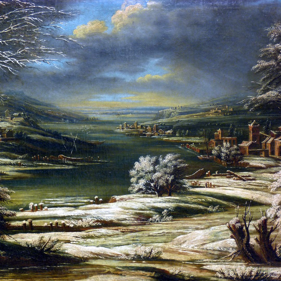 Winter landscape Detail of the picture center