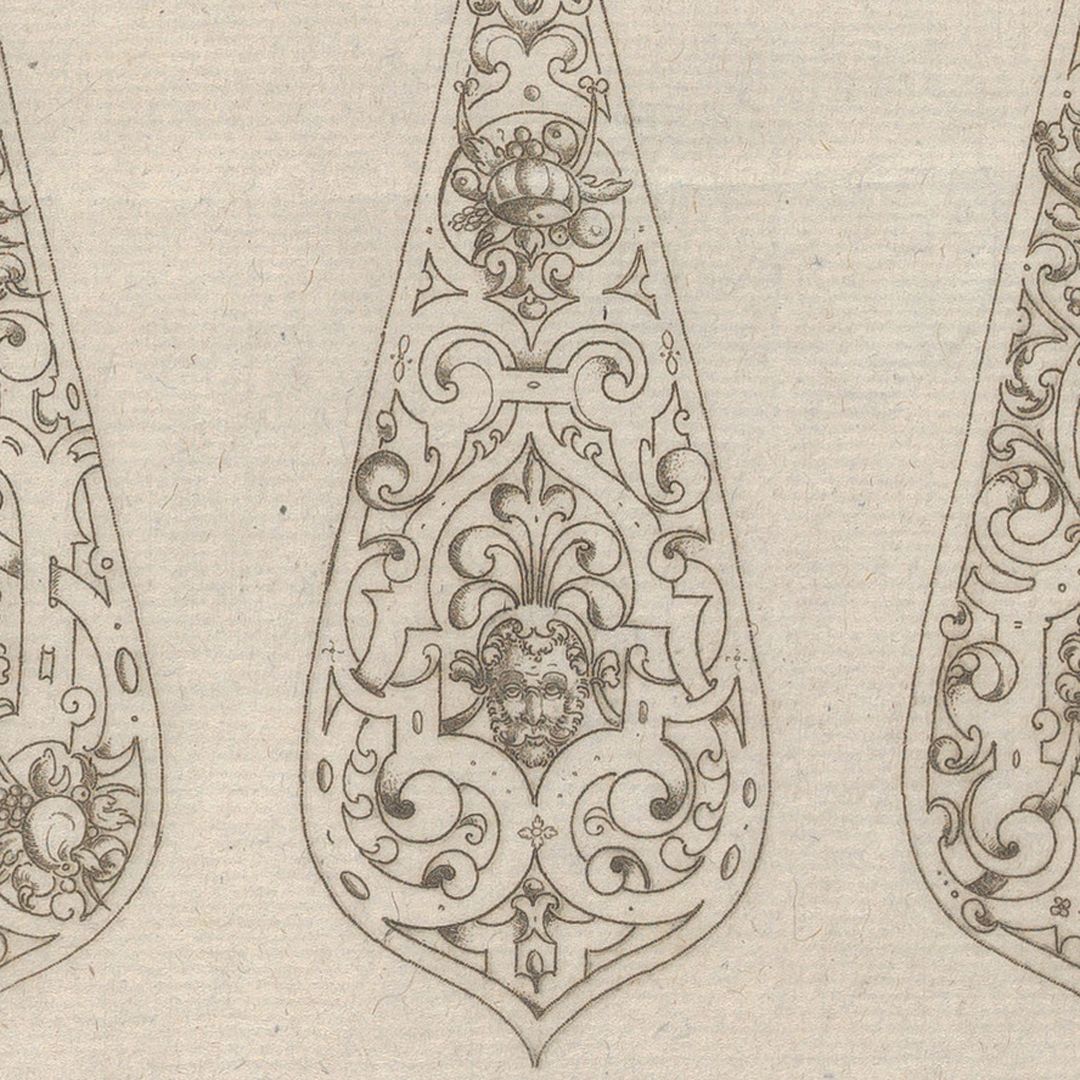 Ornamental design with grotesques untere Reihe, Detailansicht