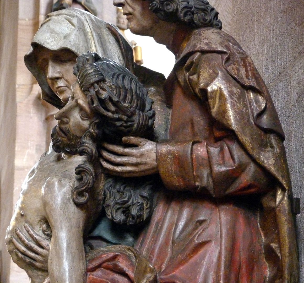 Great Pietà side view from the right, upper half
