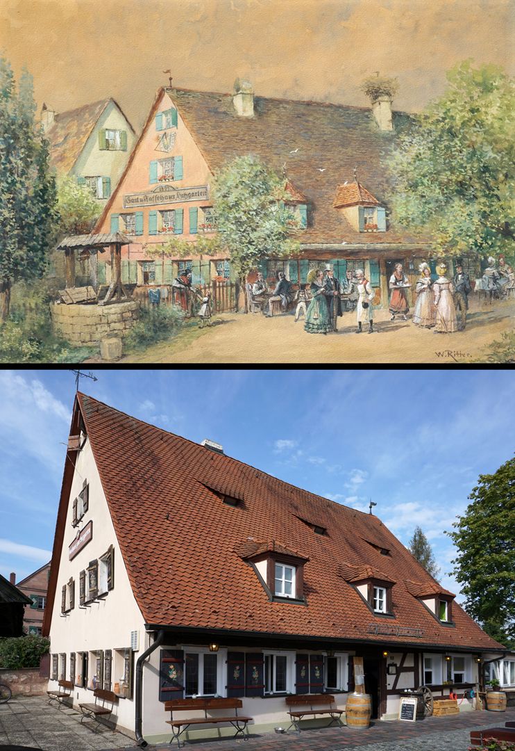 Lutzgarten Fotovergleich mit dem heutigen Zustand