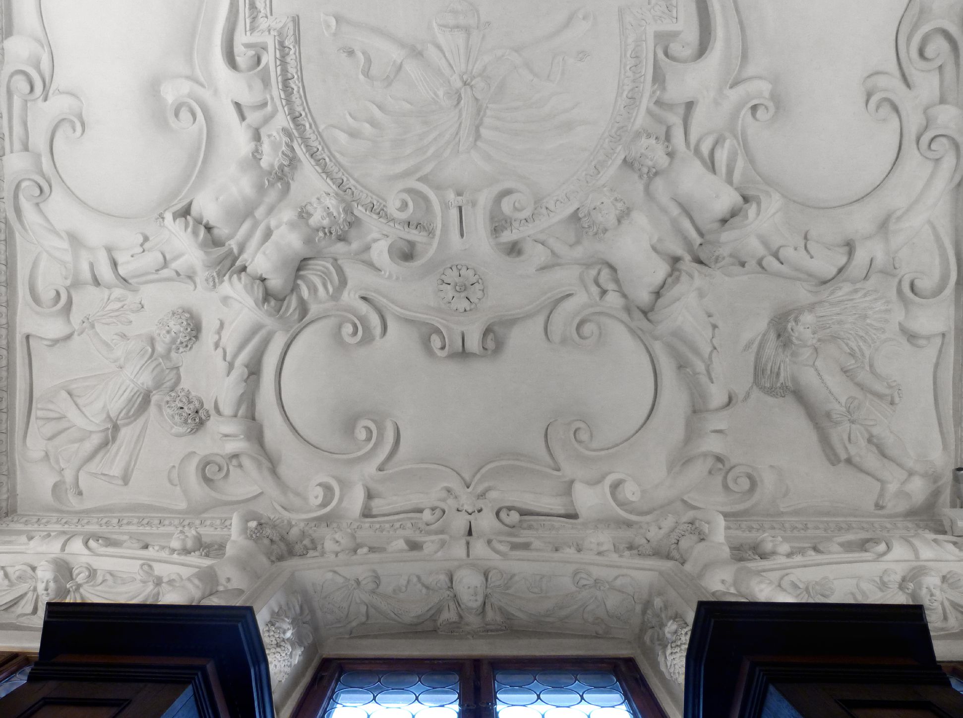 Stuccoed ceiling in the Fembo house Part of the ceiling at the window front