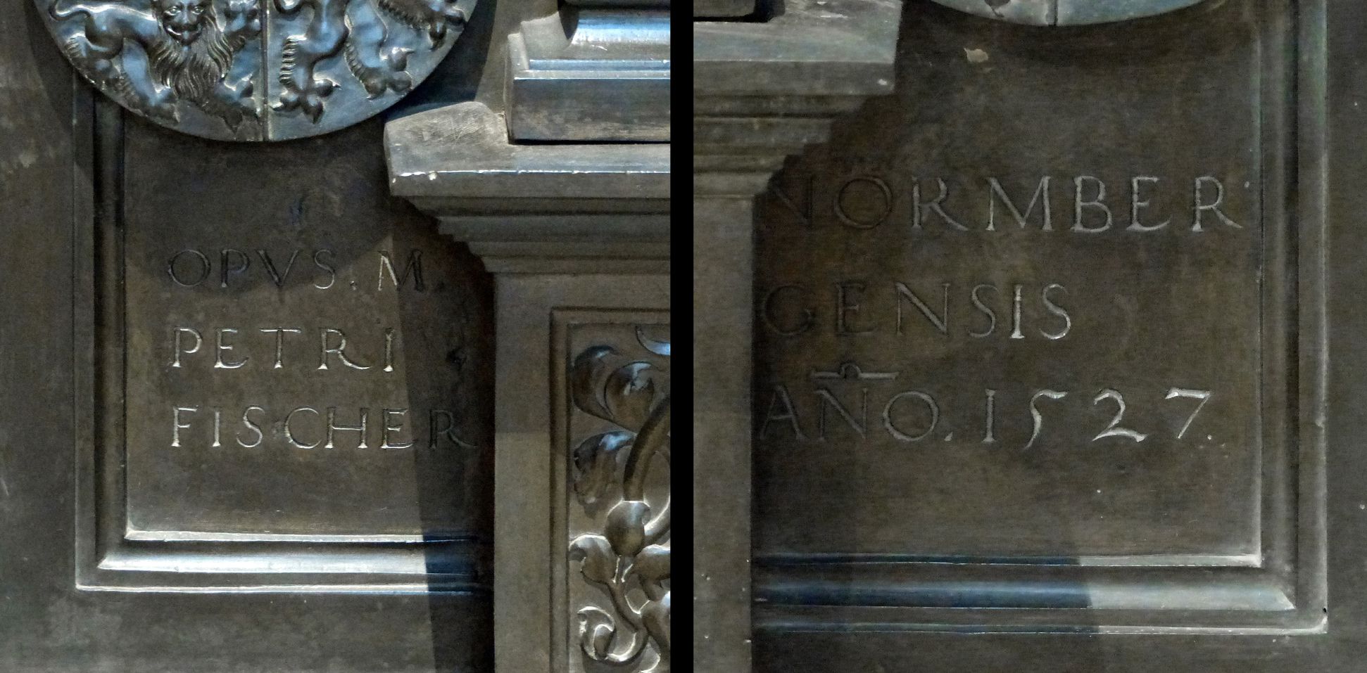 Tomb of Frederick the Wise (Wittenberg) Signatures and dating in the two lower corners