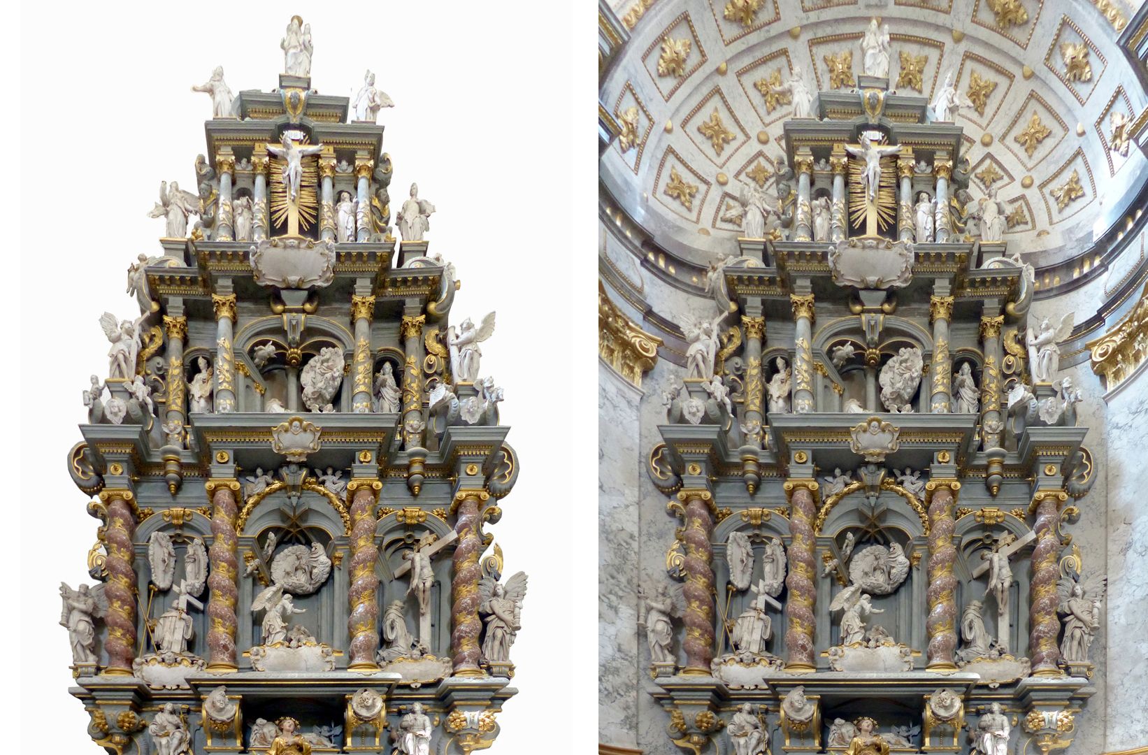Altar of St. Bernard comparison with "exposed" altar