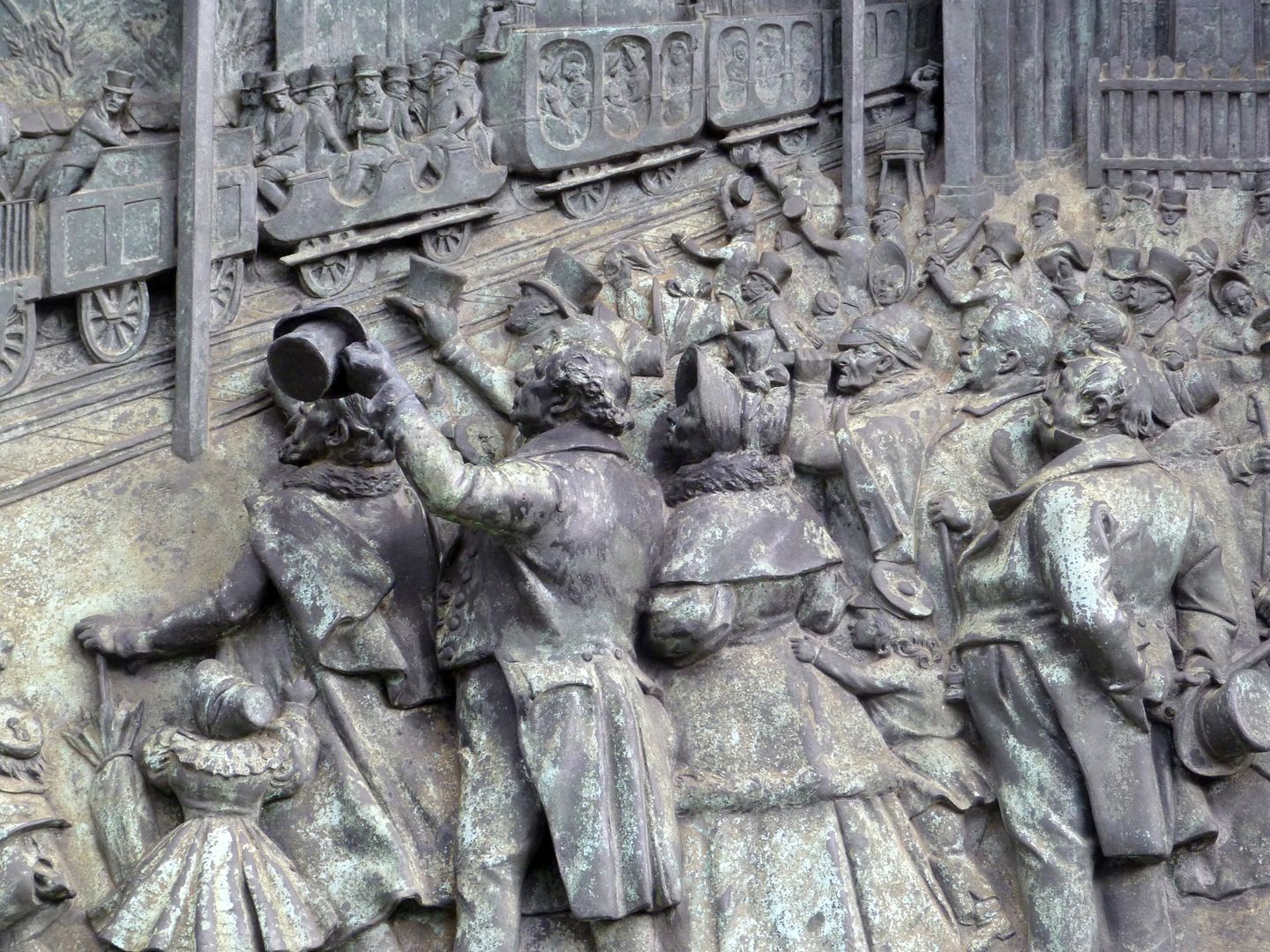 Memorial to King Ludwig´s Railway (Ludwigseisenbahn) Relief image of the south side, detailed view