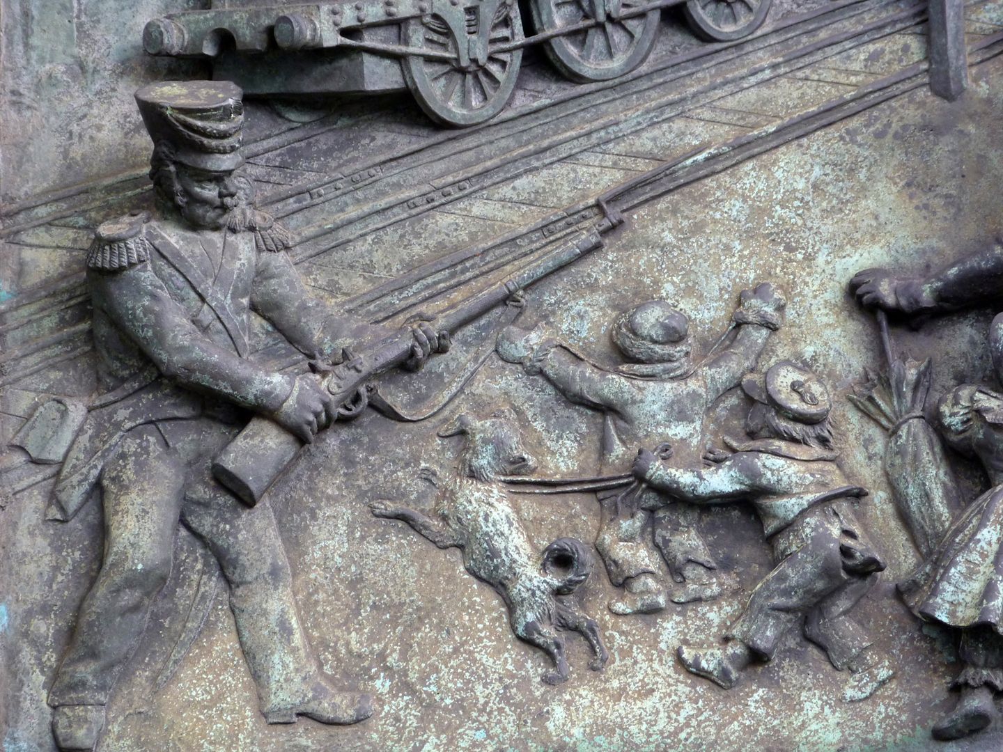 Memorial to King Ludwig´s Railway (Ludwigseisenbahn) Relief image of the south side, detailed view