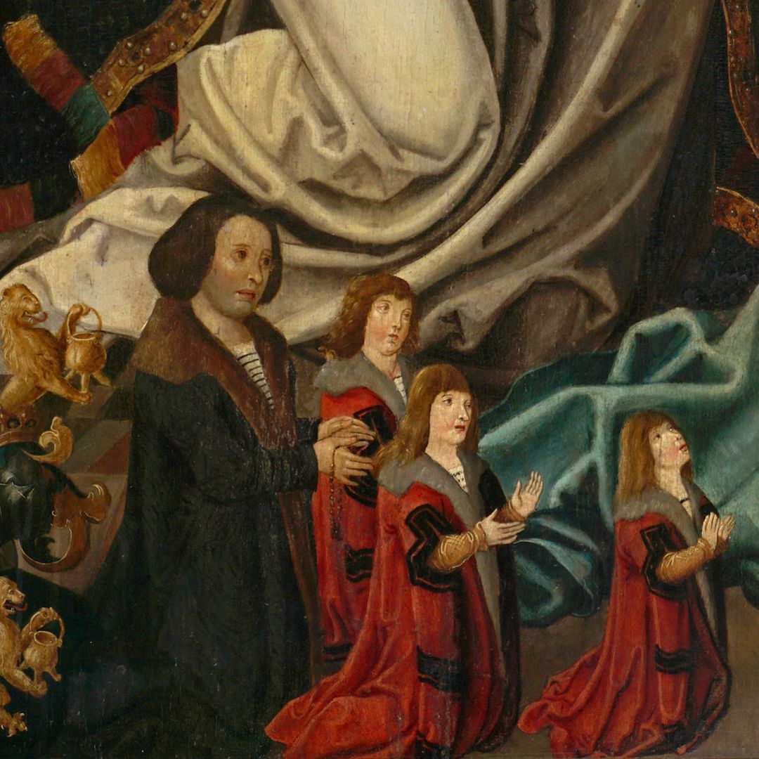 Epitaph für Anna Oelhafen (geb. Pfinzing) Stifterfamilie, Männerseite