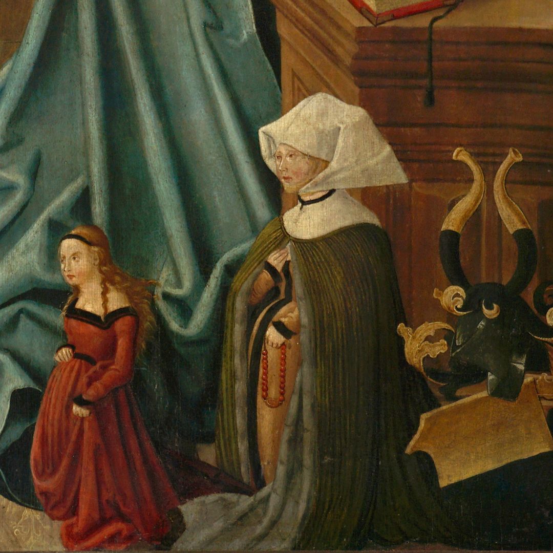 Epitaph für Anna Oelhafen (geb. Pfinzing) Stifterfamilie, Frauenseite