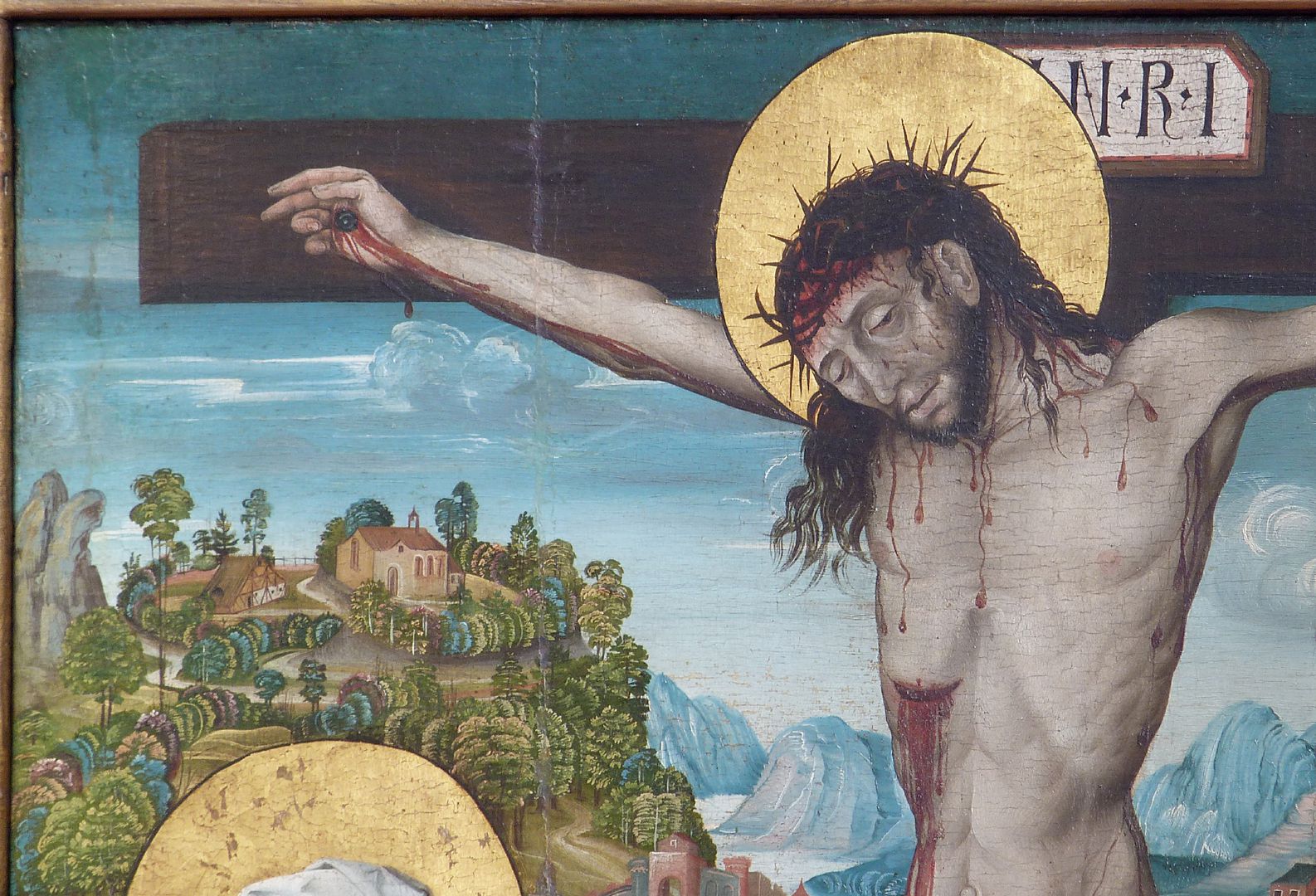 Crucifixion of Christ Left upper half of the picture