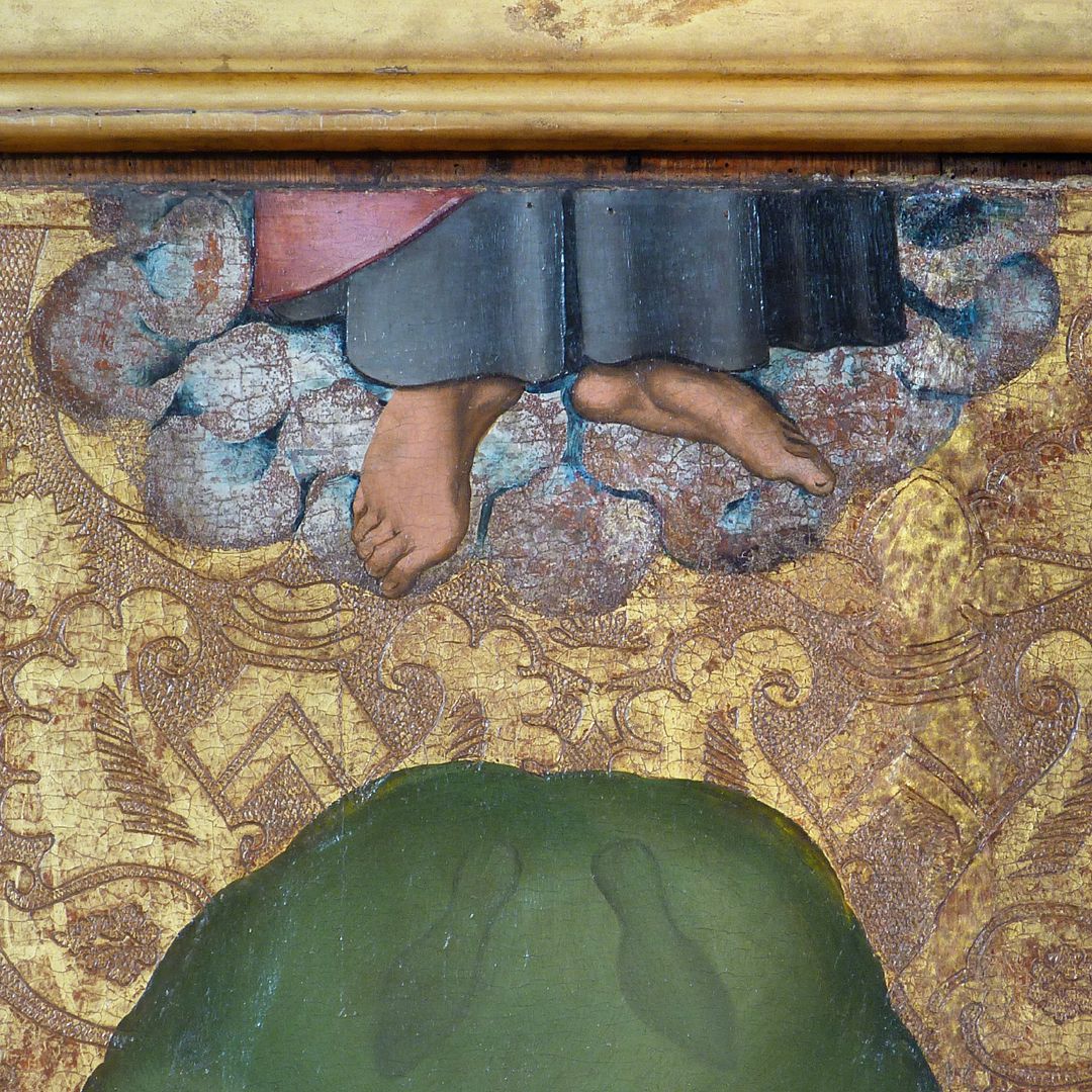 Ascension of Christ Detail with ascension and footprints