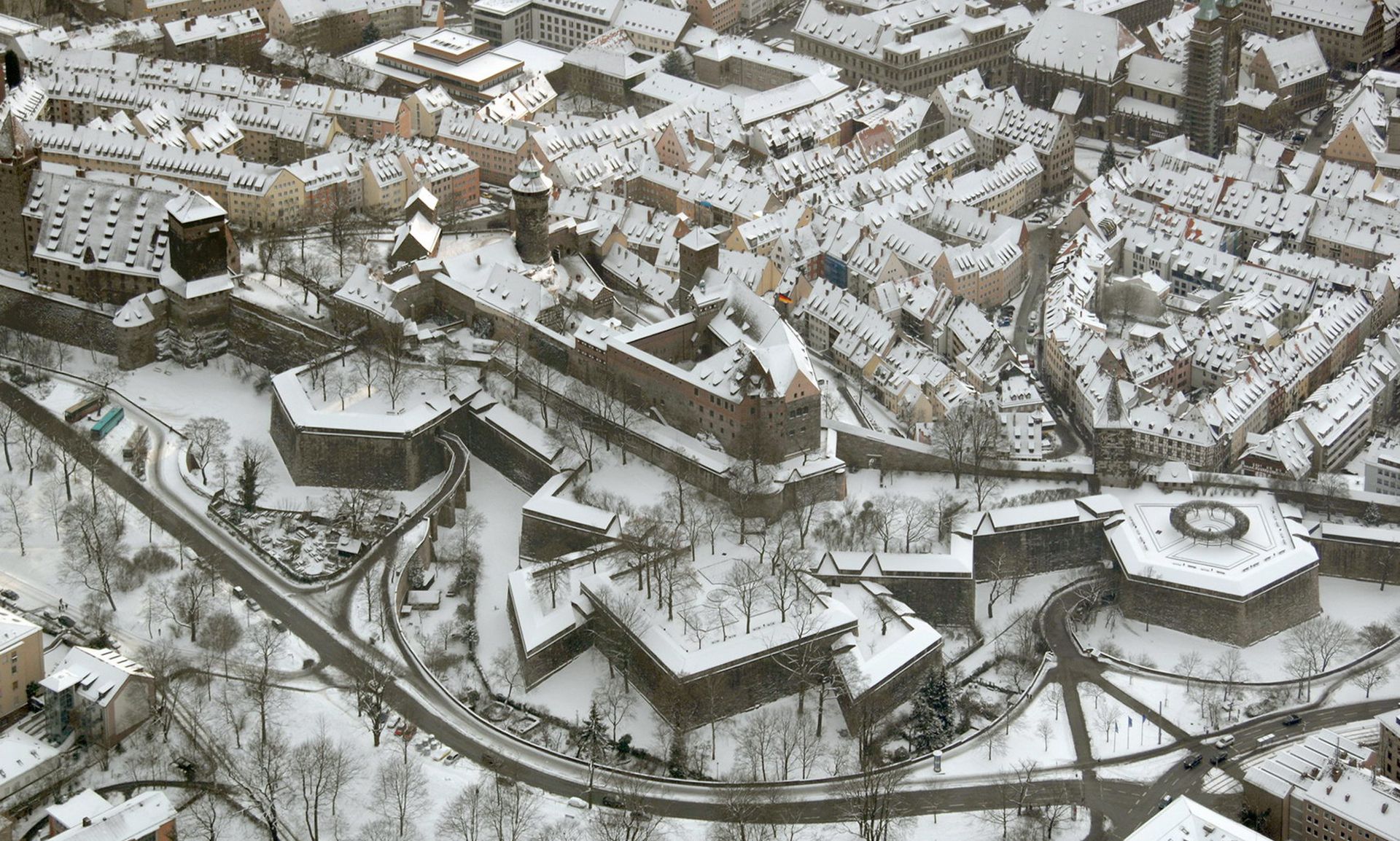 City Fortification Aerial photo, of the north-west city fortification
