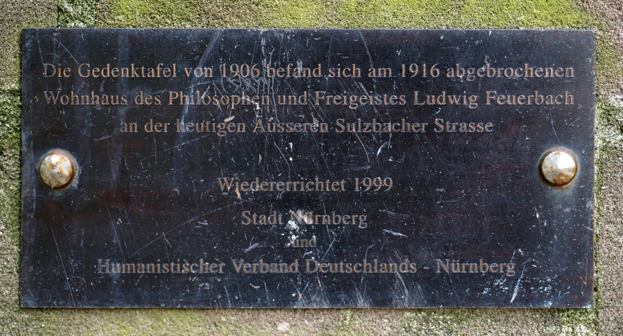 Commemorative plaque, Ludwig Andreas Feuerbach untere Inschrifttafel