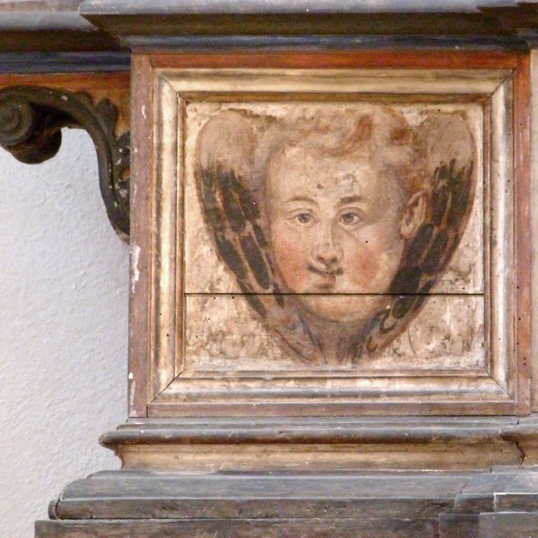 Flötner-Altar (Ansbach) lower left angel's head