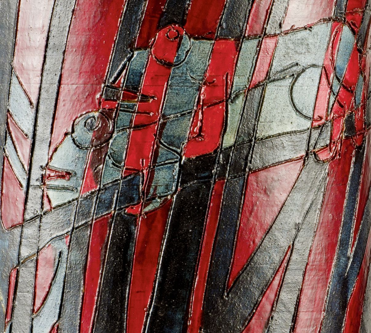 Pair of ceramic cylinders„Chamäleon“ Detail