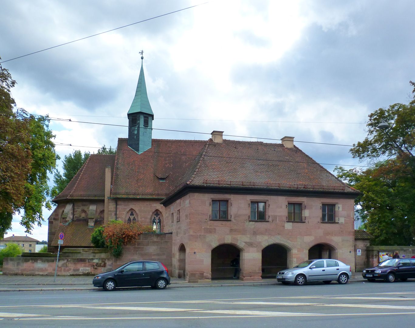 gatehouse of the cemetery St. Jobst Church and gate house from the street