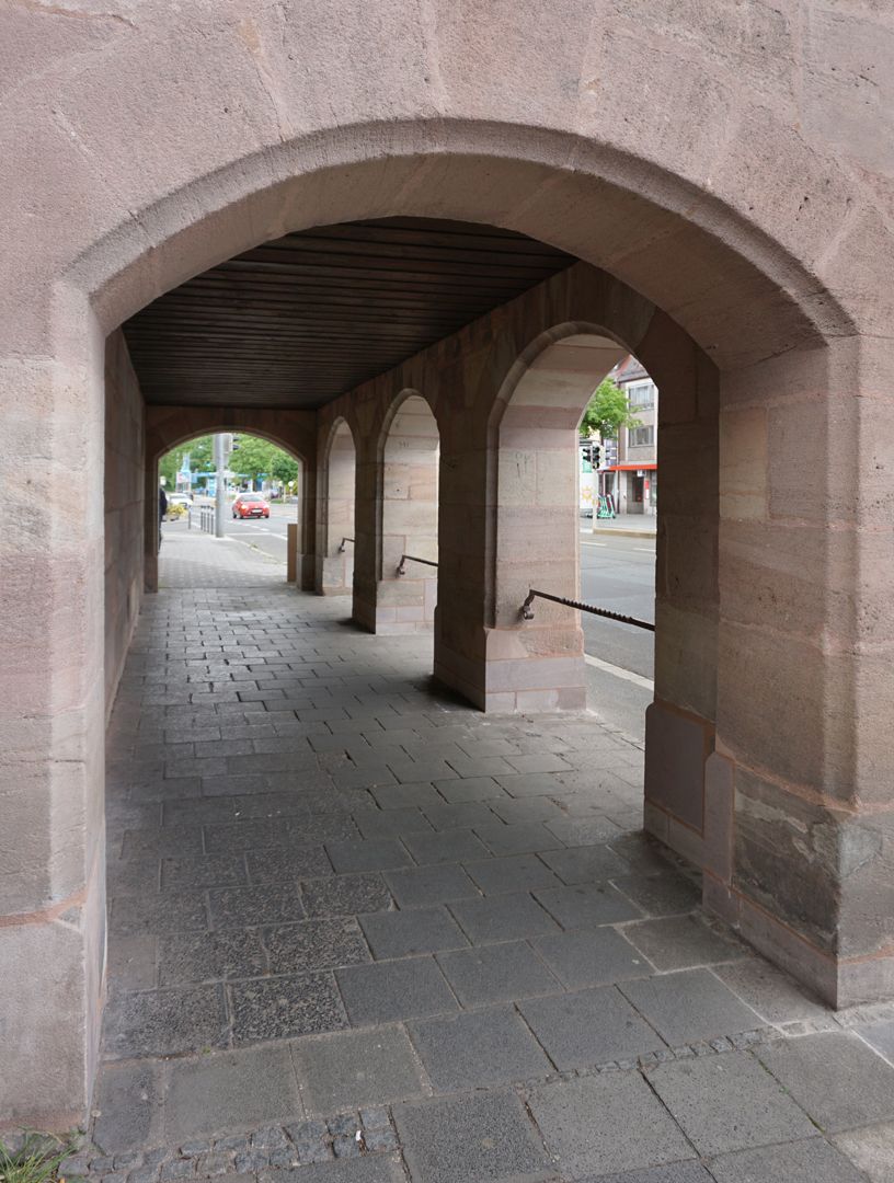 gatehouse of the cemetery St. Jobst Porch with arcades