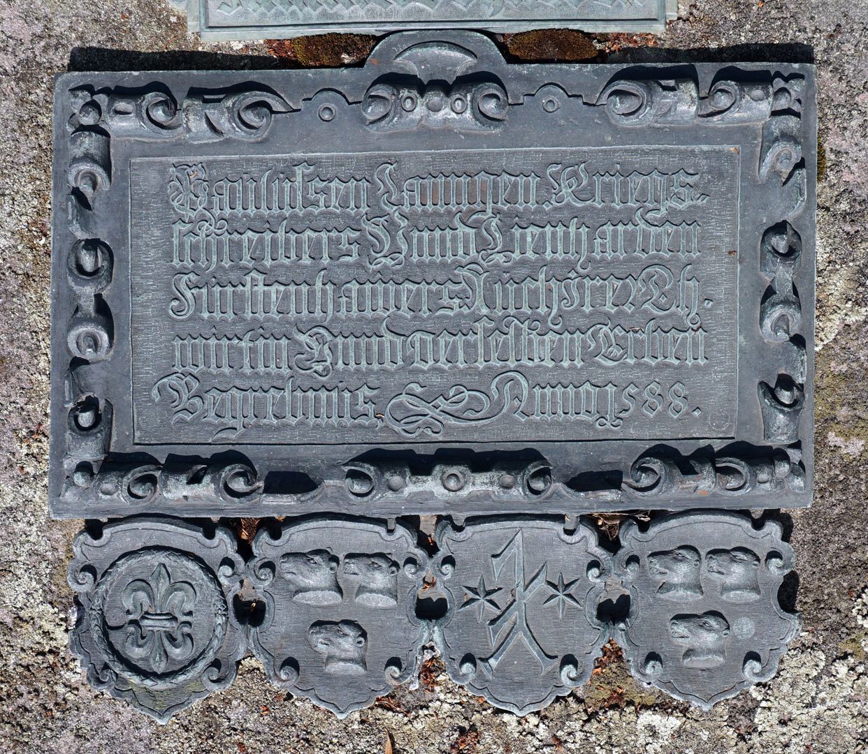Epitaph of Lienhard Fürstenauer Inscription and coat of arms