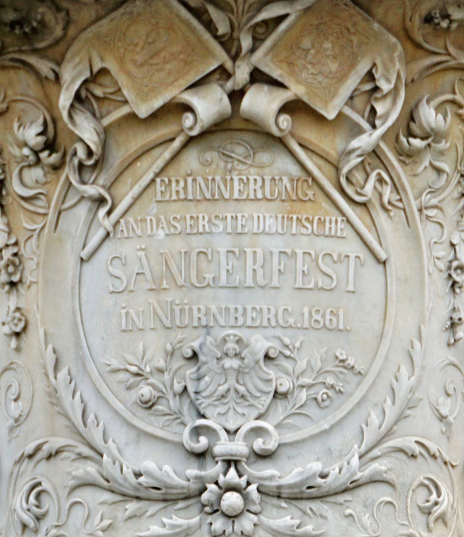 Marble Vase in Memory of the First German Singers' Festival 1861 View from north-west, detail with inscription