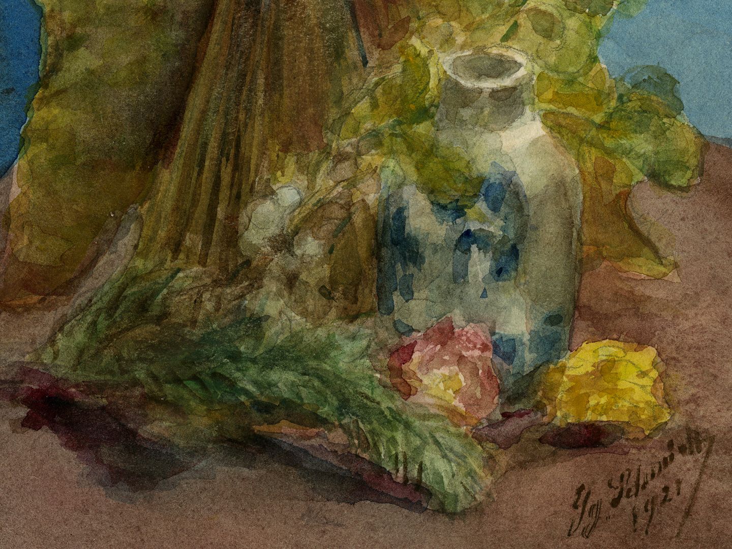 Still life with golden angel Detail view