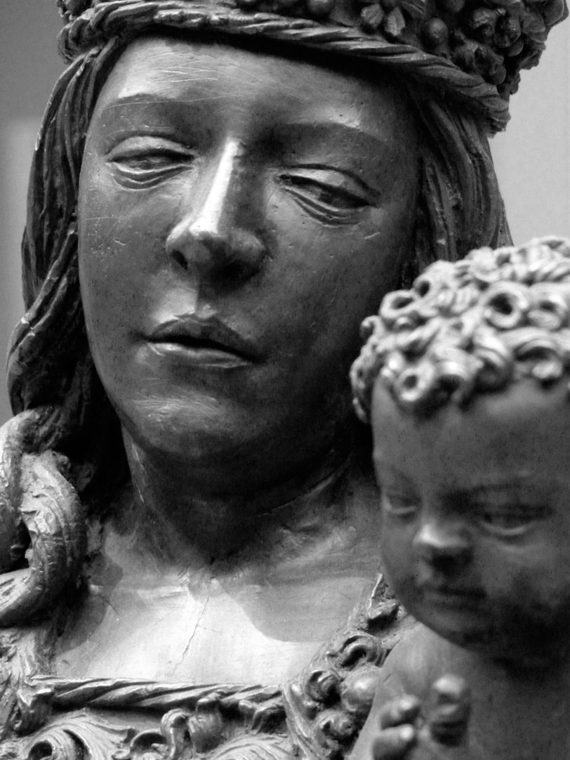 Mary with Child Faces of Jesus and Mary