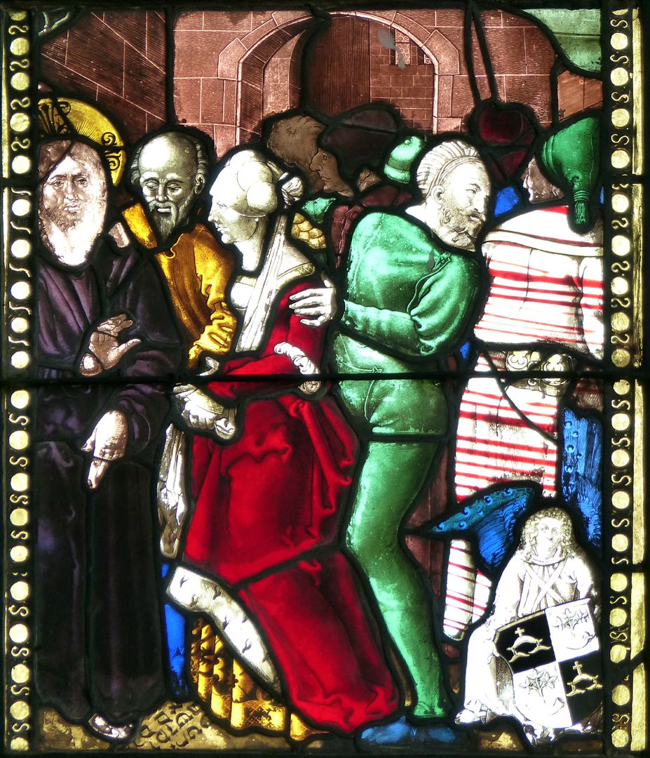 Achsen- bzw. Ostfenster Christus und die Ehebrecherin