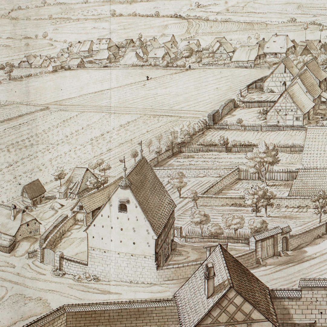 Großgründlach, View from the Church steeple southwards Left half of the picture, Detail