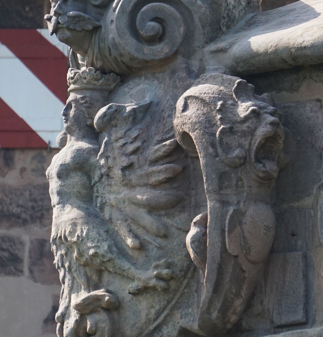 Vestnertorbastei: Wappen der Ostseite Ansicht von Norden, Detail