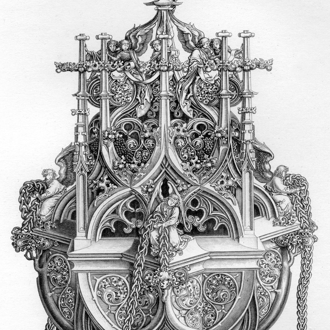 Ornamentation in the Middle Ages Copy of the engraving of a censer by Martin Schongauer from Colmar, detail