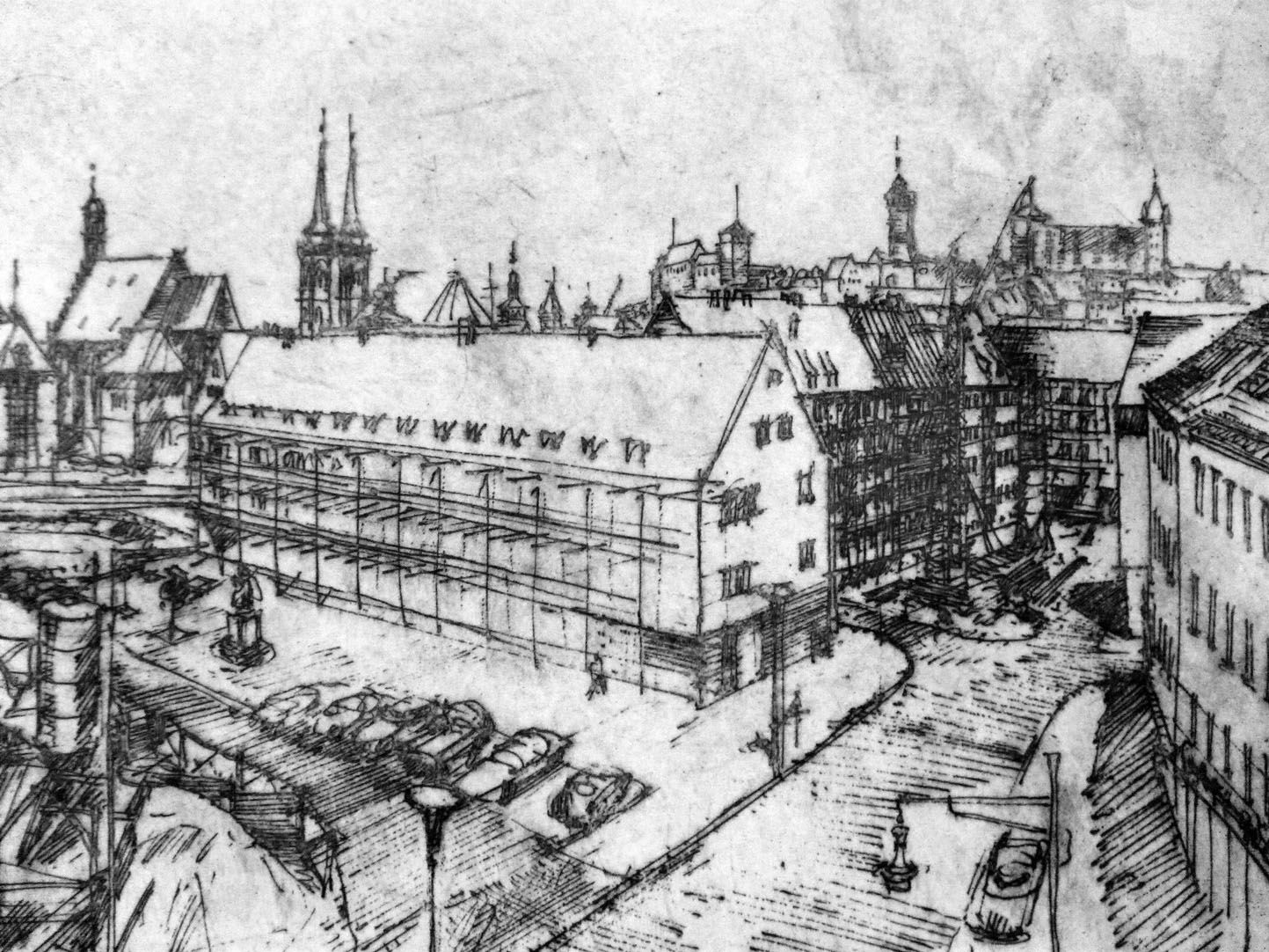 New building at the Hospice of the Holy Spirit Right third of the picture