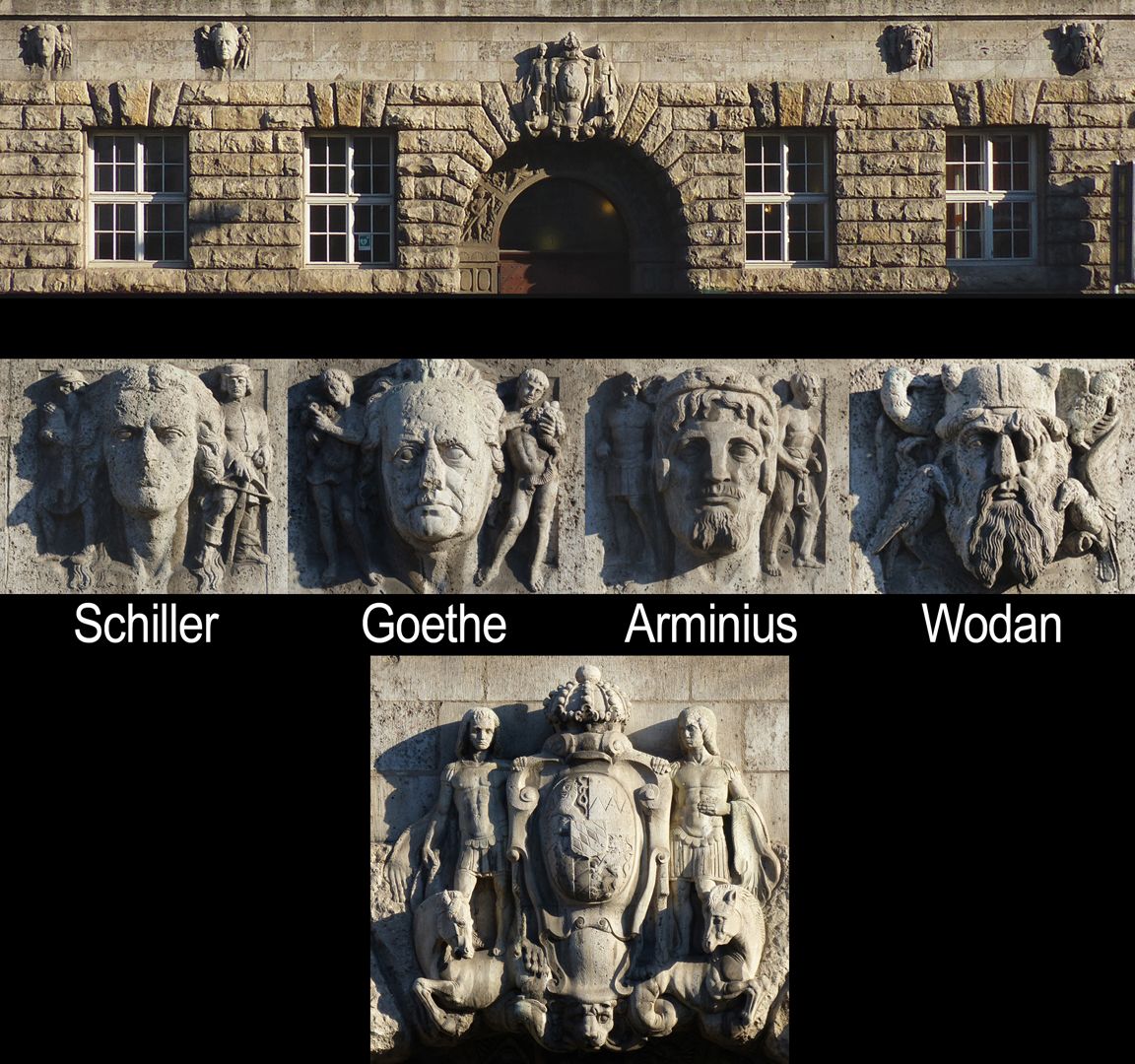 facade decoration at Melanchthon-Gymnasium Heads on the north side