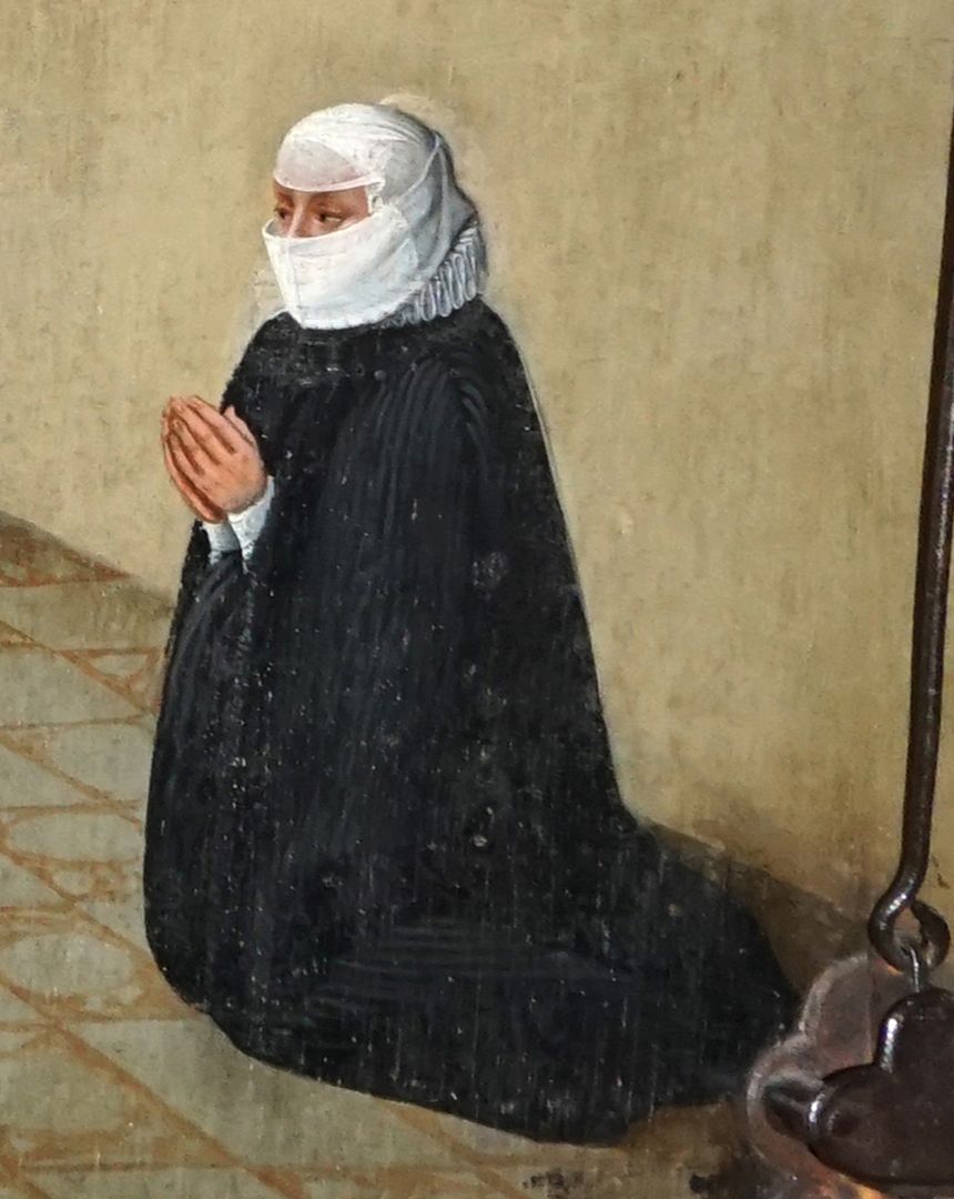 Painting epitaph for Sigmund Herel Widow Dorothea Herel, detail view