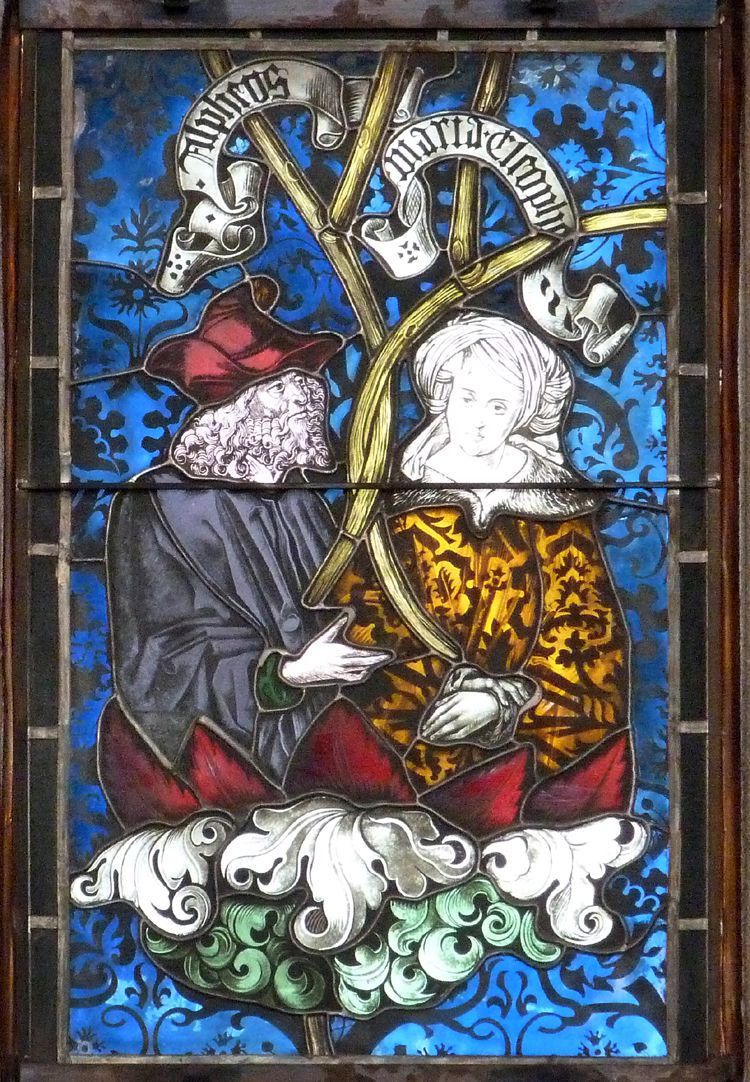Hirschvogelfenster Heilige Sippe, Maria Cleophas und Alpheus