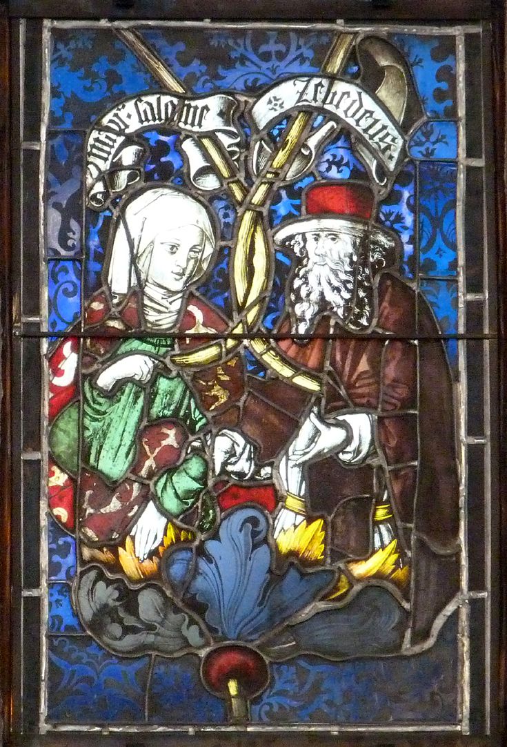 Hirschvogelfenster Heilige Sippe, Maria Salome und Zebedäus