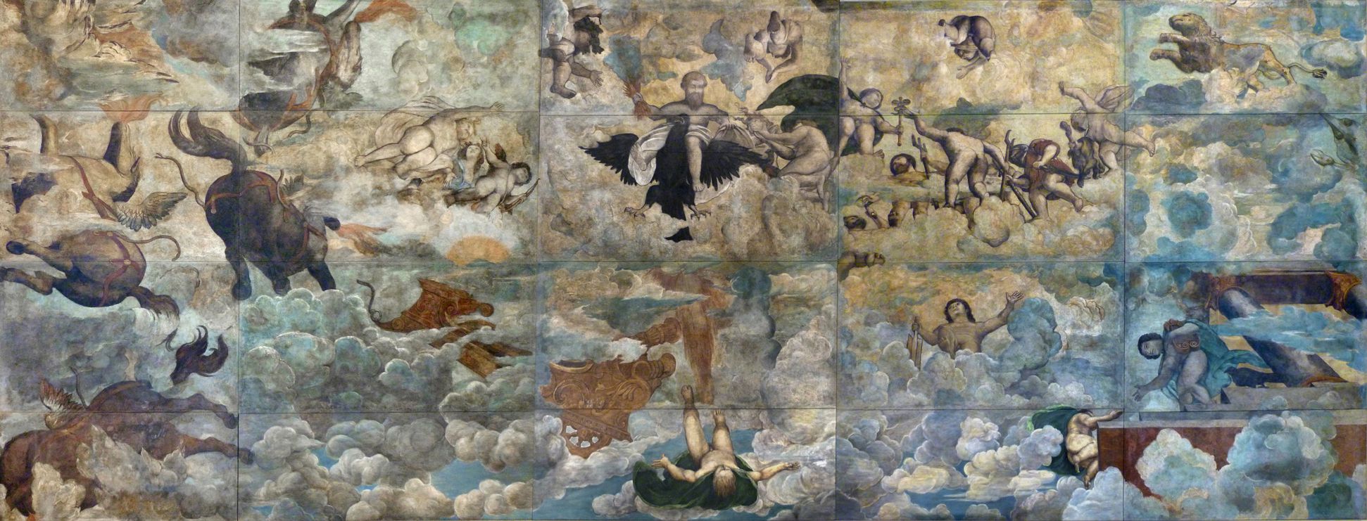 The fall of Phaethon, ceiling painting Total view