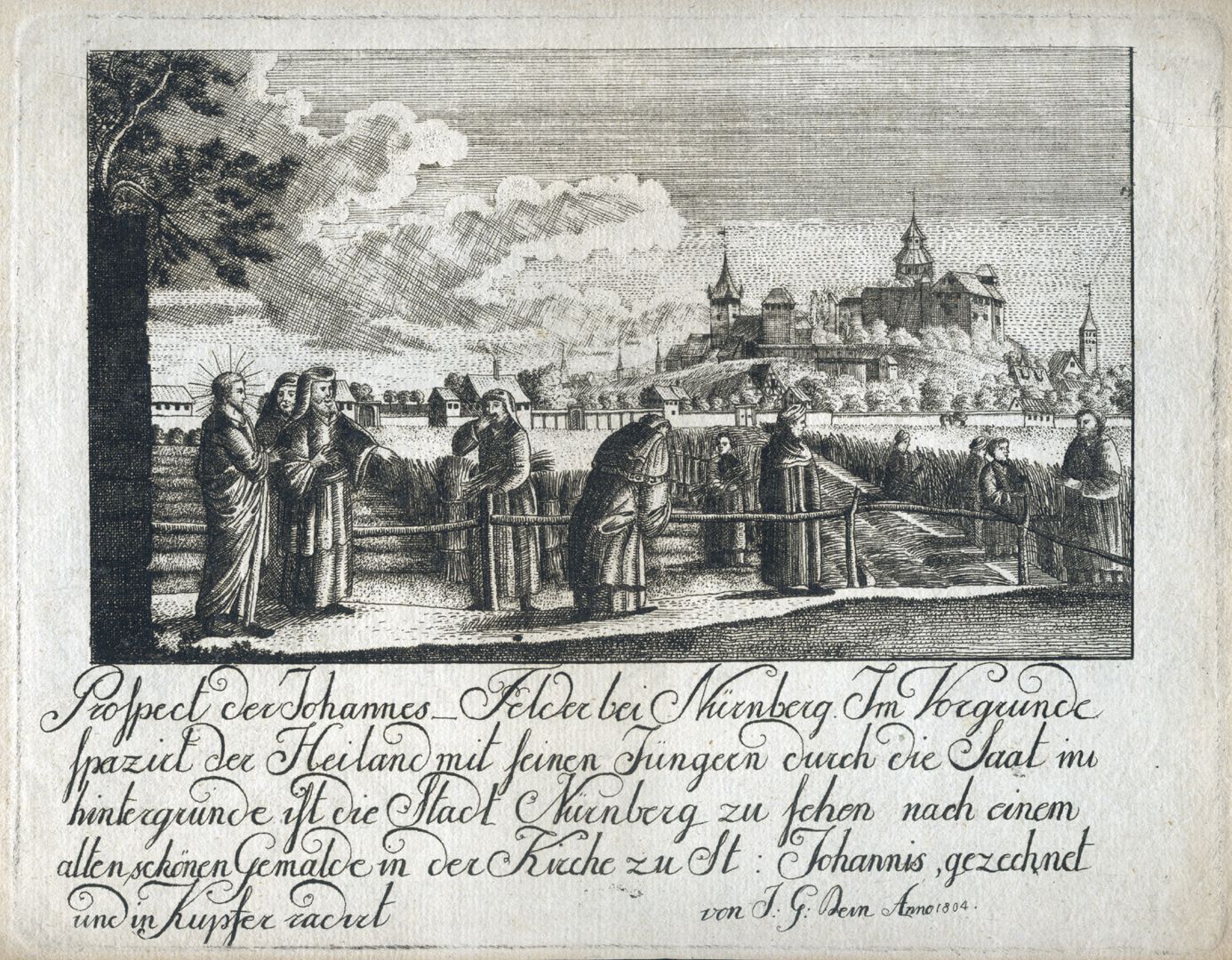 Prospect of the Johannes Felder near Nuremberg. Picture with inscription