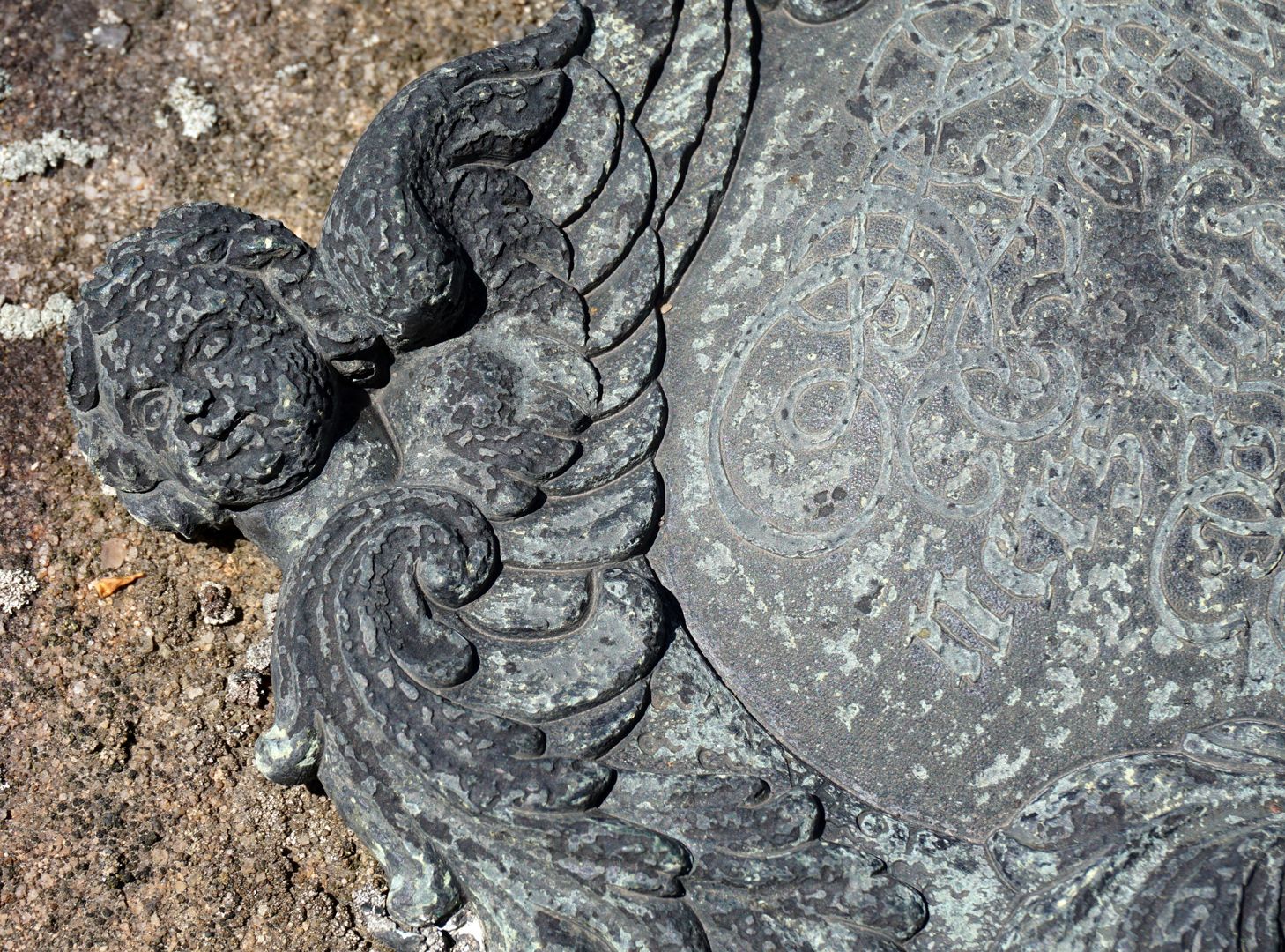 Epitaph of Wolfgang Werner Detailed view with cherub