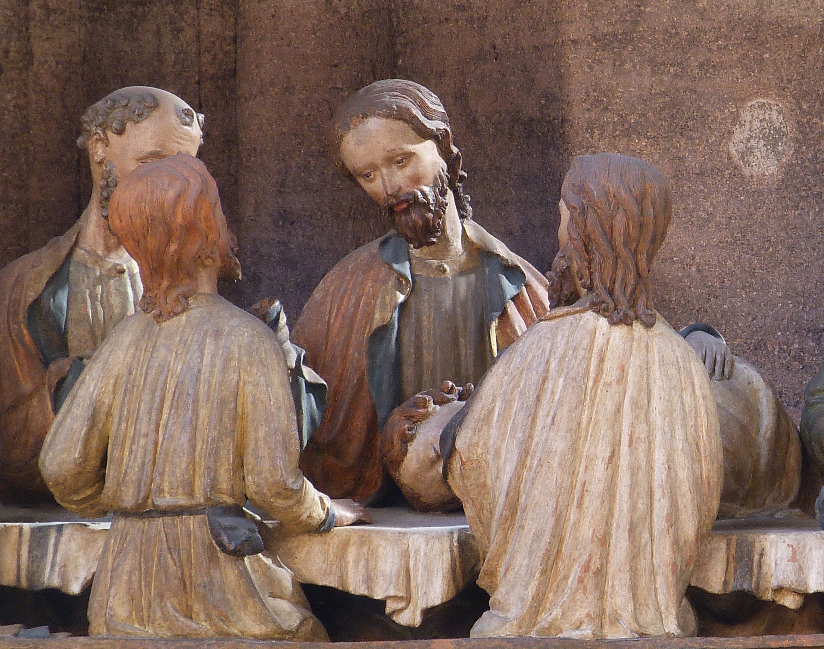 Johannesaltar (Altar der beiden Johannes) Abendmahl, Detailansicht mit Jesus und Aposteln