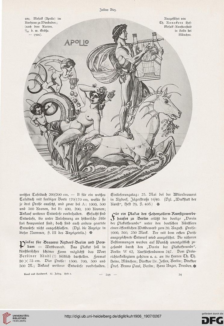 Apollo Kunst und Handwerk: Zeitschrift für Kunstgewerbe und Kunsthandwerk, Jahrgang 1906/1907, Seite 249