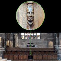 Carved portrait of Julius Lincke