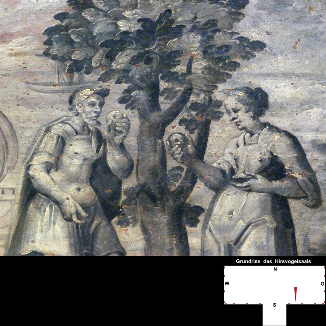 Emperors´ cycle in Hirsvogelsaal Vitenszene zu Augustus mit seiner Frau Livia (?)