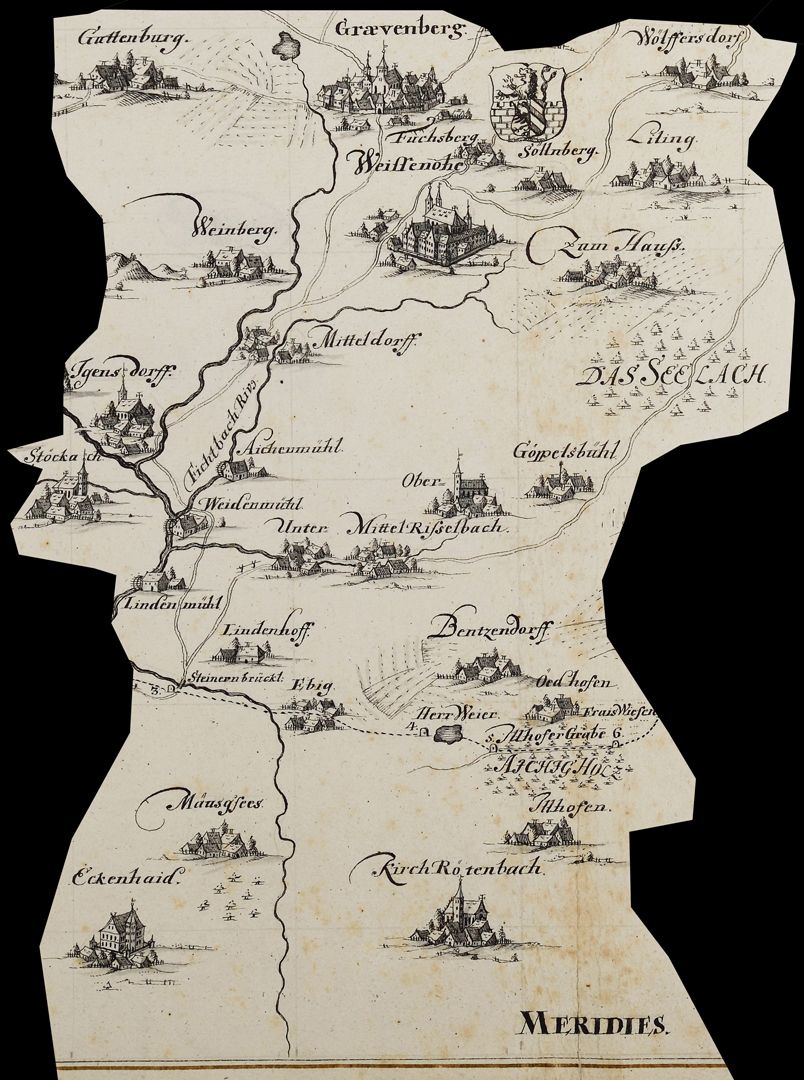 Hiltpolsteinische Fraiß-Mappa Bildausschnitt aus der Mitte der unteren Kartenhälfte