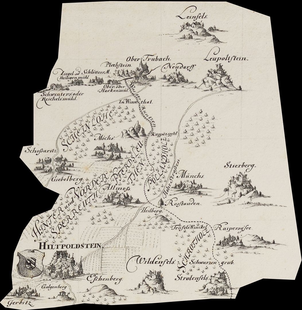 Hiltpolsteinische Fraiß-Mappa Bildausschnitt aus der rechten Ecke der oberen Kartenhälfte
